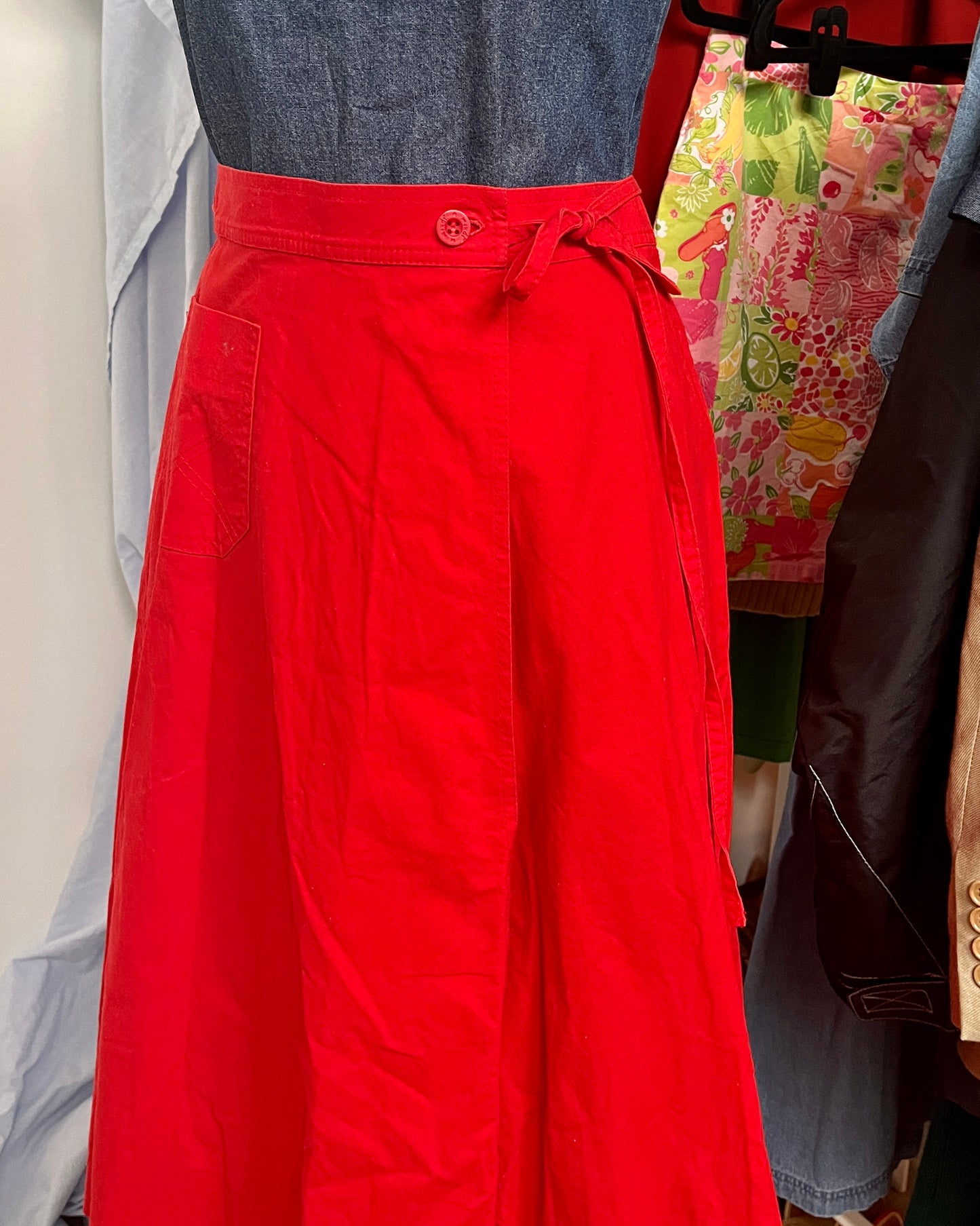 Mondi 80s Red Wrap Skirt