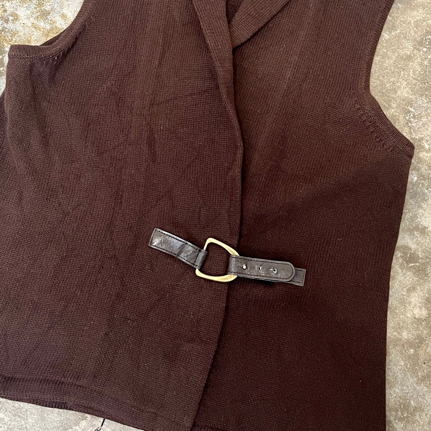 90s Sleeveless Belted Sweater