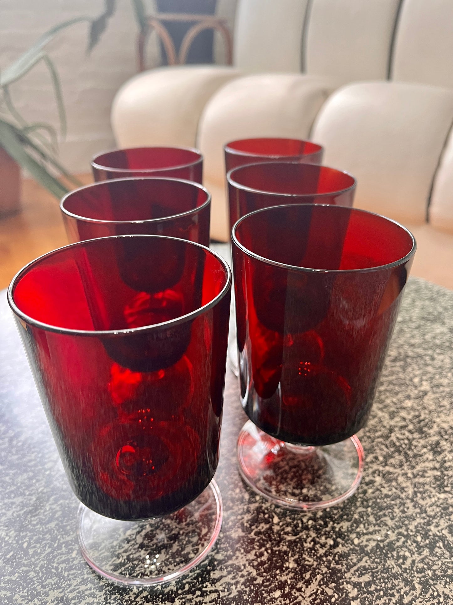 Red Glassware - Set of 4