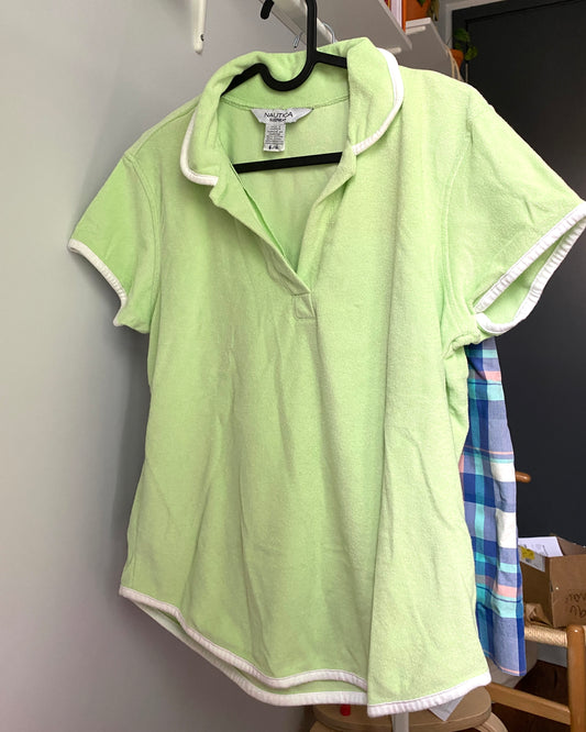 Nautica Mint Green Terry Cloth Top